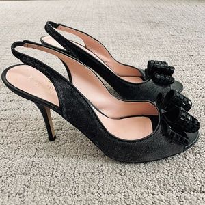 kate spade Black Metallic Heels
